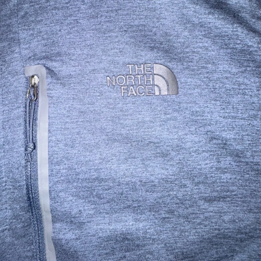 Mens XL The North Face Quarter Zip Pullover Blue Excellent Heathered Fleece